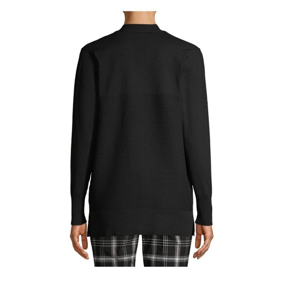 Time and Tru Women's Open Front Layering Black Cardigan Sweater Size Small - Picture 4 of 5